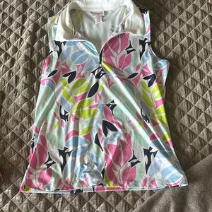 Tommy Bahama Vibrant Leaf Pattern Tank Top